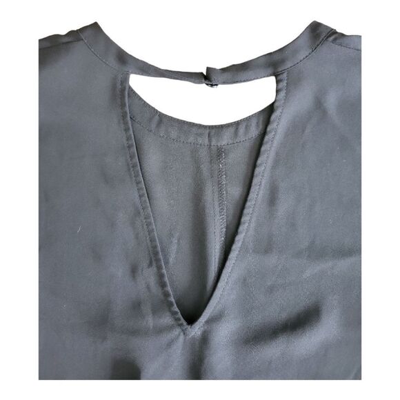 Madewell Black Tie Front Blouse w/ Back Cut-out Size XS - Picture 5 of 6